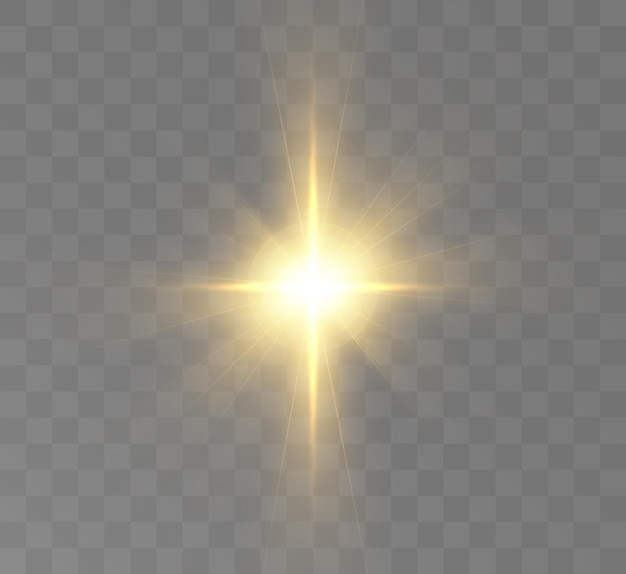 Effetto di luce brillante con raggi e luci per l'illustrazione vettoriale