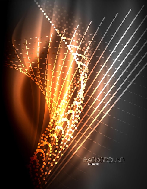 Effetto di luce liscia linee diritte su sfondo scuro luminoso lucido neon Idea di tecnologia energetica