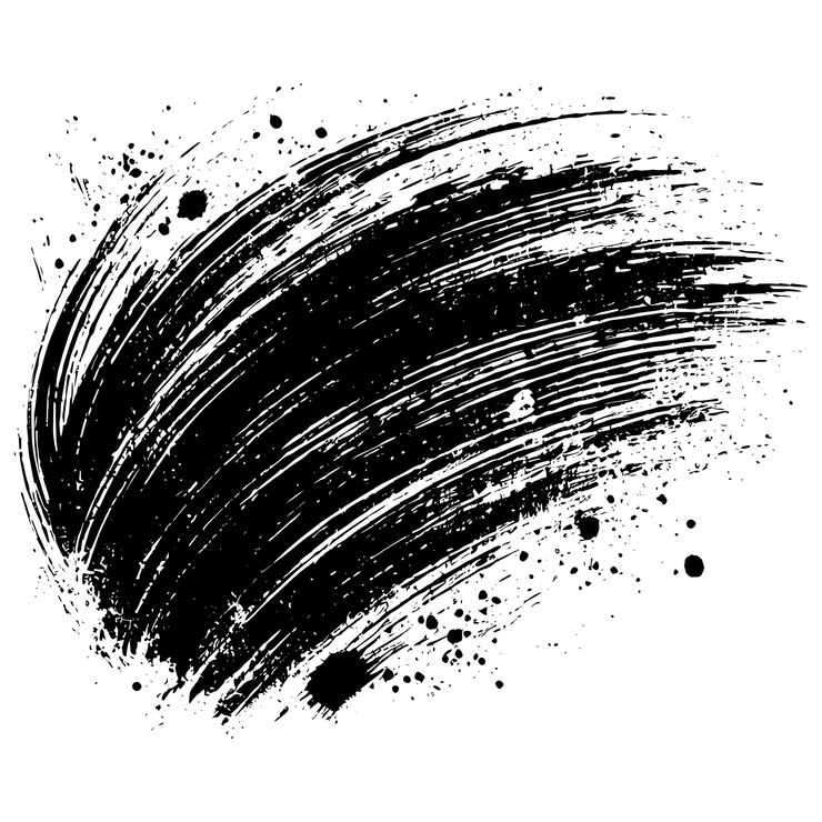 Vettore effetto di sfondo di pennello grunge illustrazione vettoriale nera isolata su uno sfondo bianco