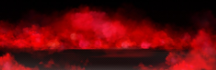 Vettore effetto di sovrapposizione di fumo rosso su sfondo nero