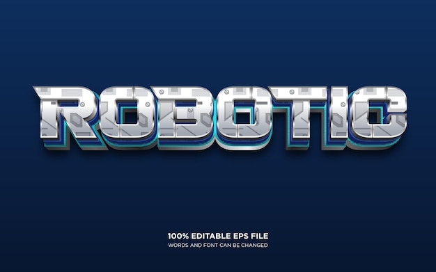 Effetto di stile di testo 3D modificabile per robot