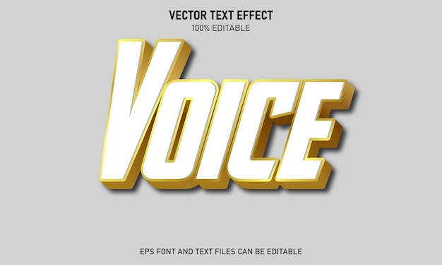 Effetto di testo 3D editable Voice Gold