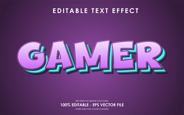 Effetto di testo 3D Gamer modificabile