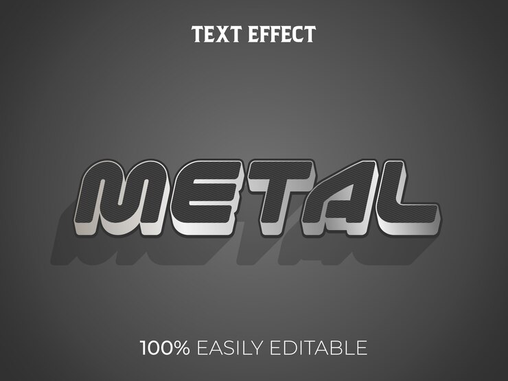 Effetto di testo 3D in metallo