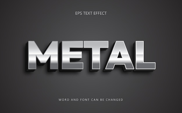 Effetto di testo 3D in metallo