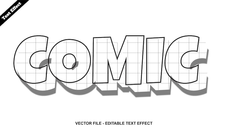 Vettore effetto di testo a fumetti