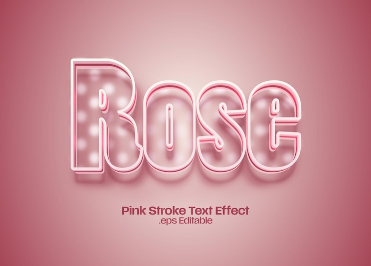 Vettore effetto di testo a tratto rosa
