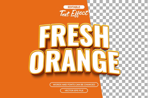 Effetto di testo arancione fresco modificabile con testo in stile 3D
