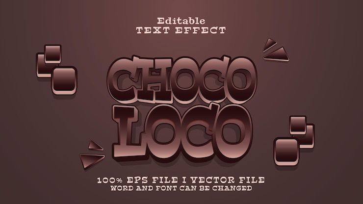Vettore effetto di testo choco loco