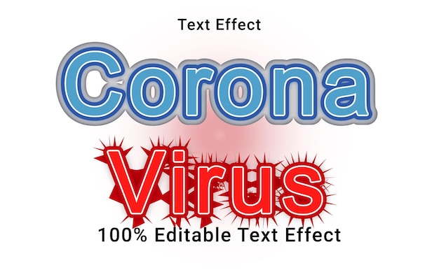 Effetto di testo Corona Virus 100% modificabile