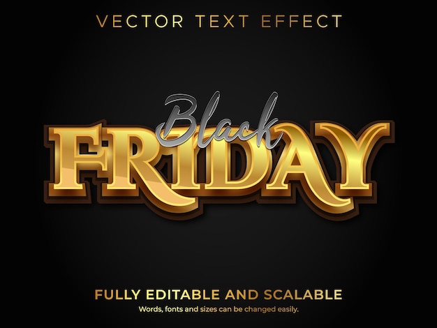 Effetto di testo d'oro del Black Friday