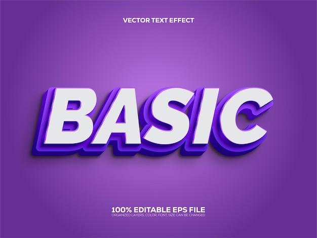 Effetto di testo di stile 3D di base modificabile