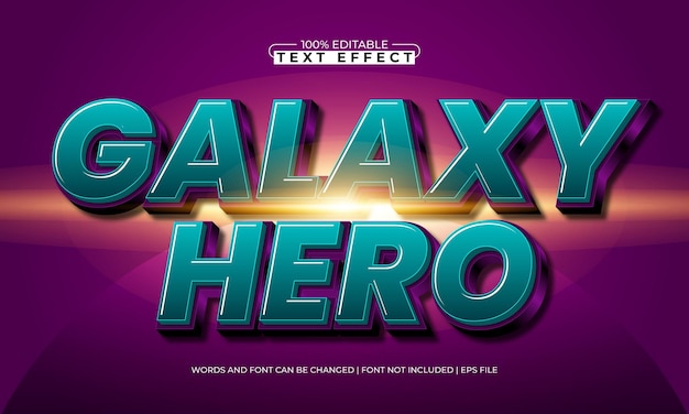 effetto di testo editabile di galaxy hero con uno spazio e uno stile di testo galaxy
