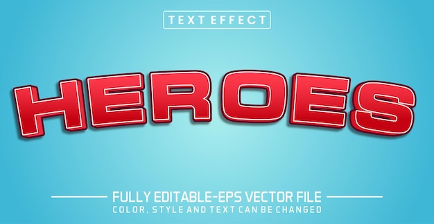 Effetto di testo editabile Heroes tema di stile di testo Heroes