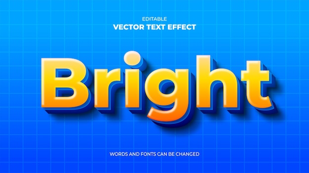 effetto di testo editabile luminoso con colore giallo e blu