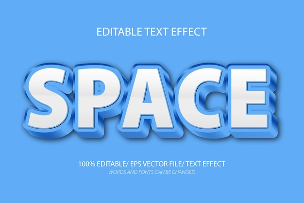 Effetto di testo editabile nello spazio e stile di testo editibile