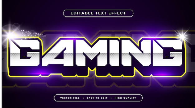 Effetto di testo esport vettoriale gamer modificabile e stile di testo al neon