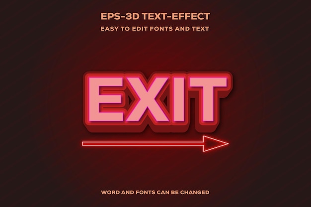 Effetto di testo Exit 3d