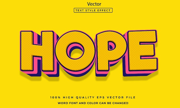Effetto di testo Hope modificabile
