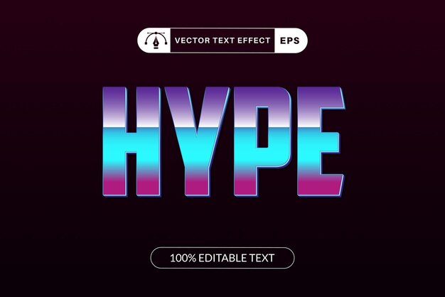 Effetto di testo Hype con modifica retro