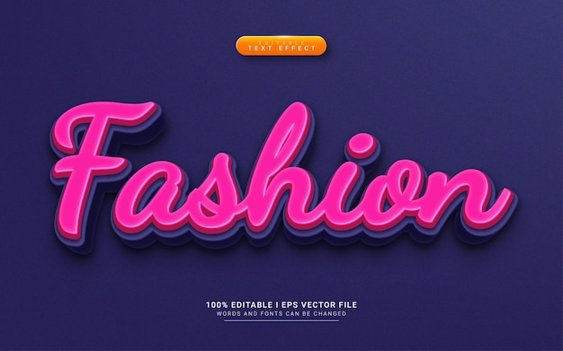 Effetto di testo in stile 3d di moda