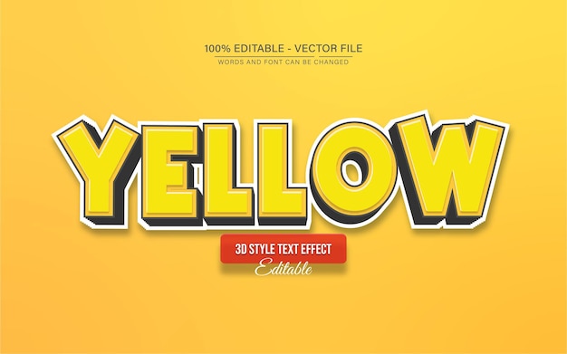 Effetto di testo in stile giallo 3D