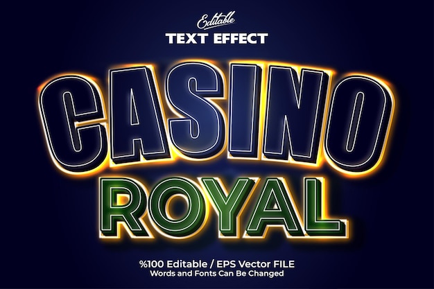 Effetto di testo in stile neon modificabile Effetto di testo Casino Royal