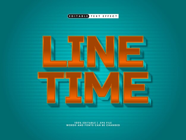 effetto di testo line time editabile in stile di testo semplice e moderno