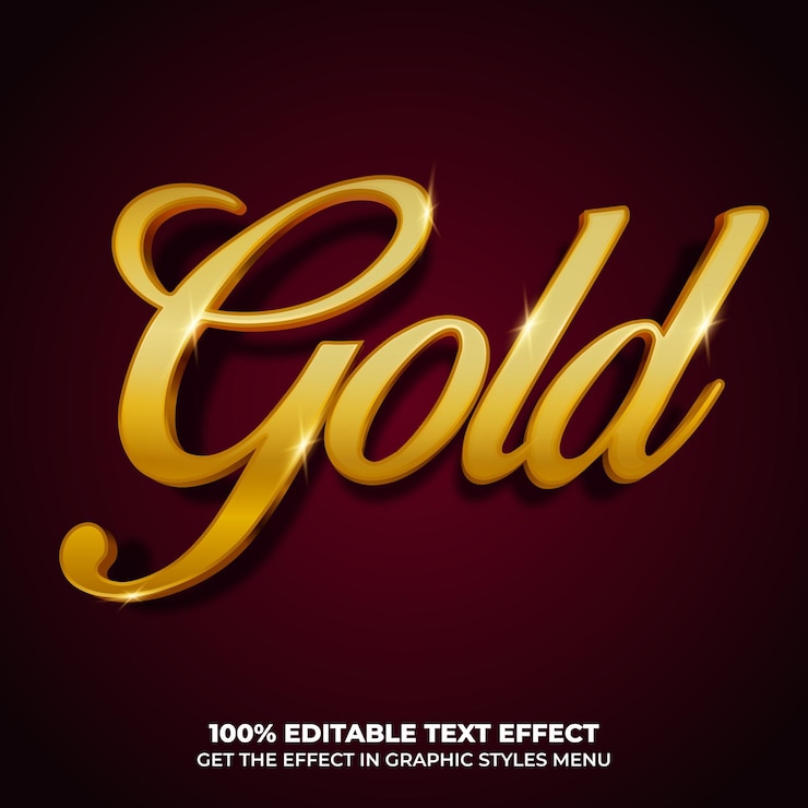 Vettore effetto di testo luxury gold modificabile