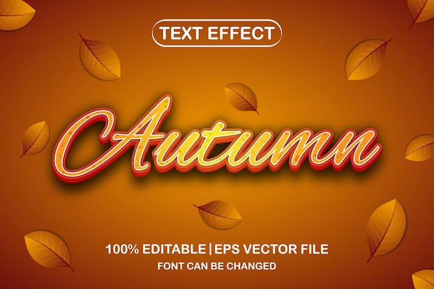 Effetto di testo modificabile 3d autunnale