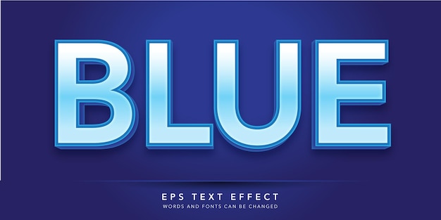 Effetto di testo modificabile 3D blu