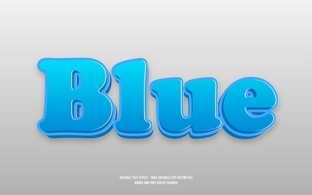 Effetto di testo modificabile 3D blu