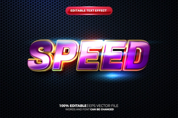 Effetto di testo modificabile 3D cinematografico con bagliore blu Speed Esport