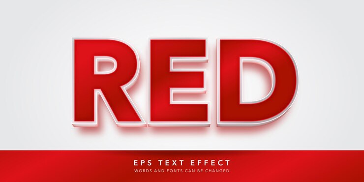 Effetto di testo modificabile 3D rosso