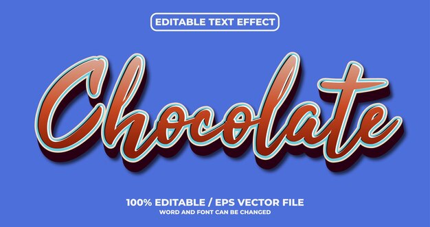 Effetto di testo modificabile al cioccolato