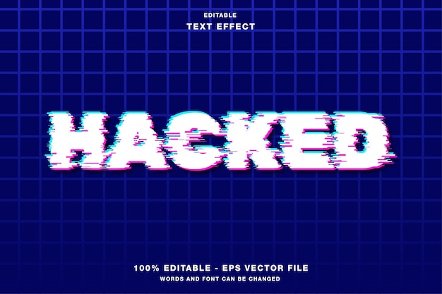 Effetto di testo modificabile al neon glitch hackerato