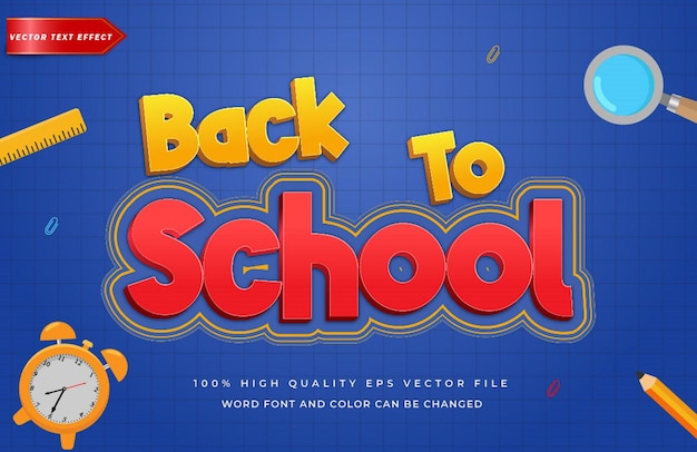 Effetto di testo modificabile Back to school