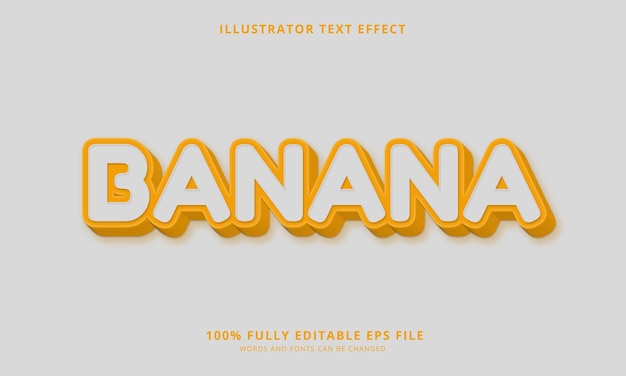Effetto di testo modificabile banana