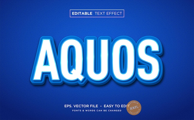 Effetto di testo modificabile Blue aquos