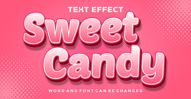 Effetto di testo modificabile caramelle dolci