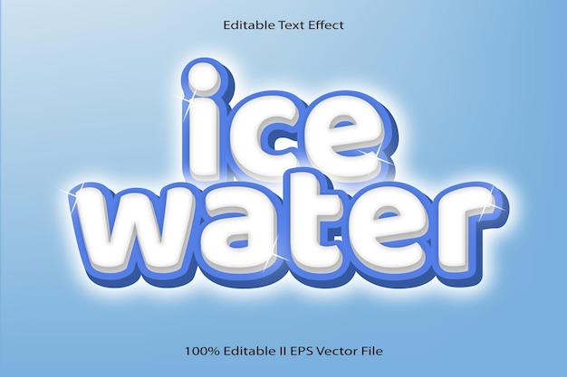 Effetto di testo modificabile con acqua ghiacciata 3d Emboss Cartoon Gradient Style