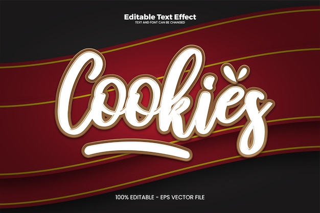 Effetto di testo modificabile dei cookie in uno stile di tendenza moderno