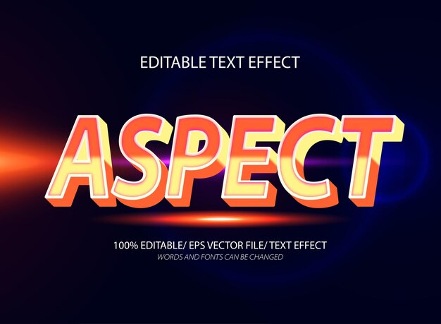 Effetto di testo modificabile di aspetto e stile di testo editabile