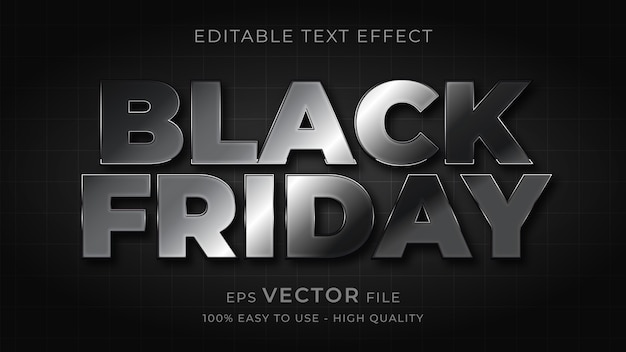 Effetto di testo modificabile di tipografia black friday