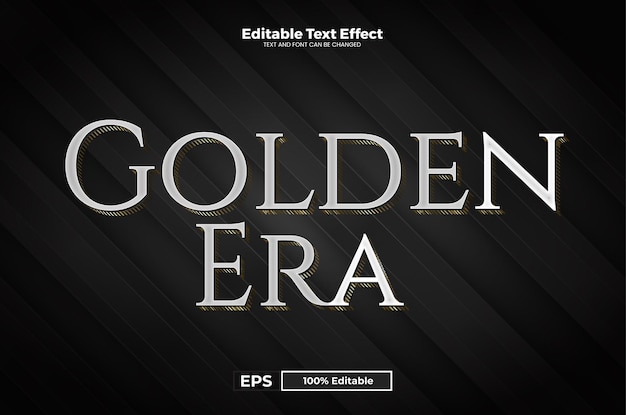 Effetto di testo modificabile Golden Era in stile moderno di tendenza