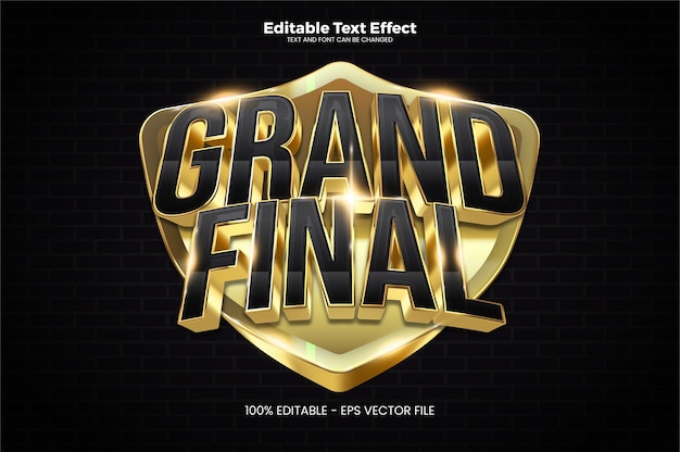 Effetto di testo modificabile Grand Final in stile di tendenza moderno