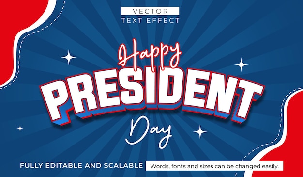 Effetto di testo modificabile Happy President Day