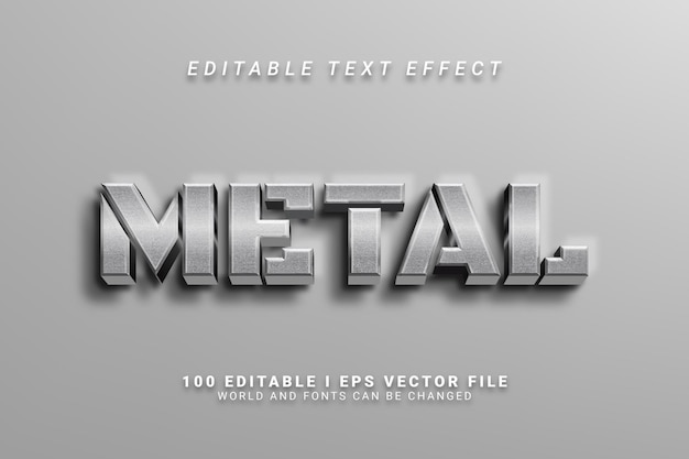 Effetto di testo modificabile in metallo