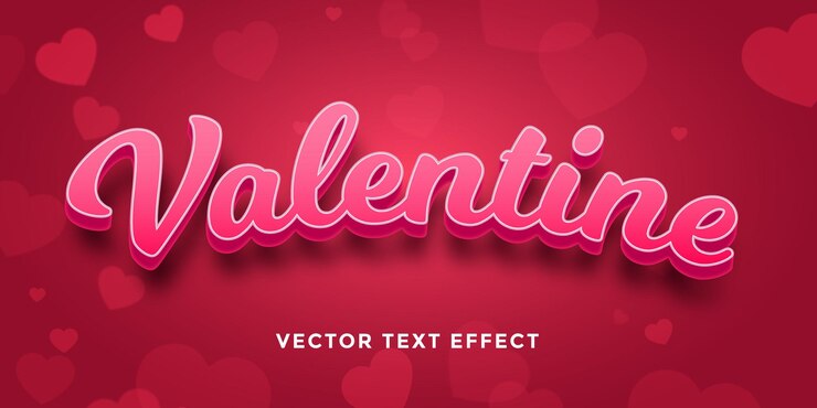 Vettore effetto di testo modificabile in san valentino