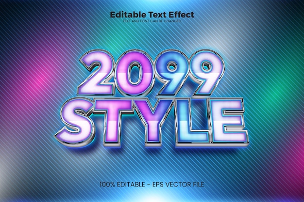 Effetto di testo modificabile in stile 2099 in stile trend moderno